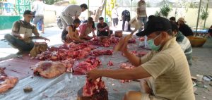 18 ekor hewan kurban warnai perayaan idul adha 1442 H warga BTN Pagesangan Indah