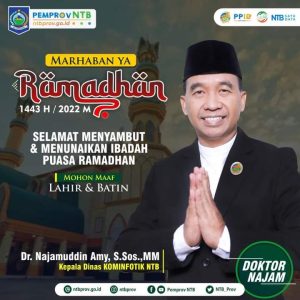 Kadis Kominfotik NTB mengucapkan marhaban ya ramadhan 1443 H