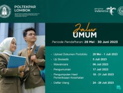 Segera Daftar, Poltekpar Lombok Sudah Membuka Pendaftaran Maba TA 2023/2024