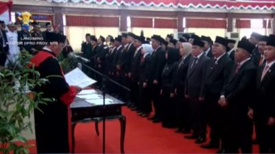 65 Anggota DPRD NTB 2024-2029 Resmi Dilantik, Pimpinan Sementara Baiq Isvie Rupaeda dan Lalu Sudiartawan
