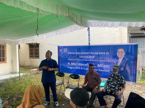 Anggota DPR RI Mori Hanafi kembali menggelar sosialisasi 4 Pilar MPR RI di Kota Bima, Jumat 7 Maret 2025. (Iba/Ist)