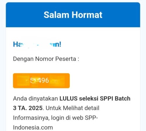 Salah satu peserta dinyatakan lulus namun gugur sebelum berangkat pendidikan. (Iba/Ist)