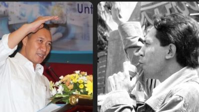 (dari kiri ke kanan) Mantan Anggota DPR RI Dapil NTB 1 Muhammad Syafruddin-Ketua KP4S M Syahril Amin. (Iba/Ist)