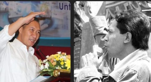 (dari kiri ke kanan) Mantan Anggota DPR RI Dapil NTB 1 Muhammad Syafruddin-Ketua KP4S M Syahril Amin. (Iba/Ist)