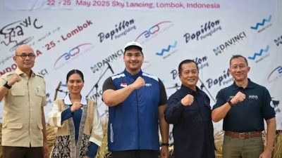 Menpora dan Gubernur NTB membuka resmi Paragliding Accuracy World Cup (PGAWC) Seri Ketiga tahun 2025 yang digelar di Sky Lancing, Lombok Tengah, Kamis 22 Mei 2025. (Iba)