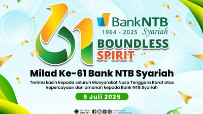 Selamat milad Bank NTB Syariah ke-61. (Iba/Ist)