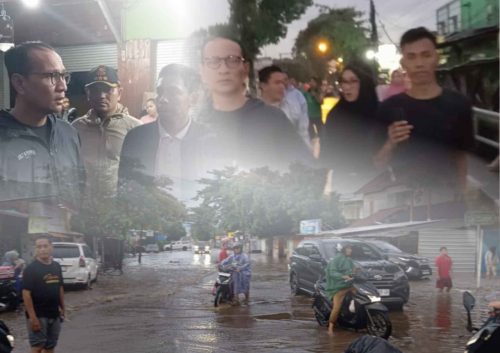 Wali Kota Mataram meninjau langsung kondisi banjir di Kota Mataram. (Fen)