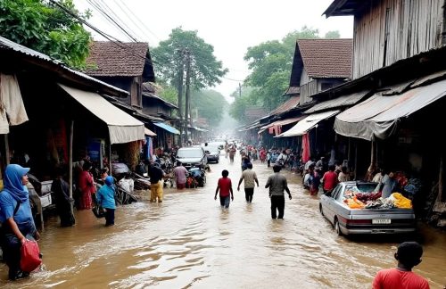 Banjir melanda Kota Mataram, Minggu 6 Juli 2025. Sejumlah wilayah terendam. (Iba)