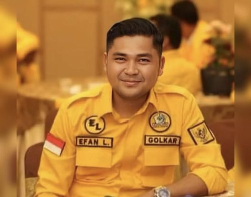 Anggota DPRD NTB Fraksi Golkar Efan Limantika yang diumumkan tersangka oleh Polda NTB. (Iba)