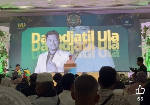 Presiden Direktur PT Hermada Tangguh Agro Lestari Daradjatil Ula saat memberikan sambutan pada acara Hermada Award 2025 di Bima, Sabtu 13 Desember 2025. (Iba/Ist)