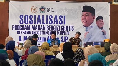 Anggota Komisi IX DPR RI Dapil NTB II Muazzim Akbar saat menggelar sosialisasi MBG di BLK pulau Lombok, Jumat 6 Februadi 2026. (Iba)