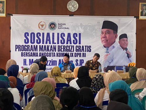 Anggota Komisi IX DPR RI Dapil NTB II Muazzim Akbar saat menggelar sosialisasi MBG di BLK pulau Lombok, Jumat 6 Februadi 2026. (Iba)