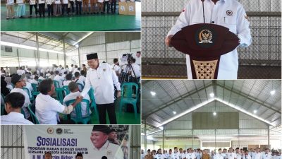 Muazzim Akbar saat menggelar sosialisasi Makan Bergizi Gratis (MBG) di Kabupaten Lombok Utara. (Iba)