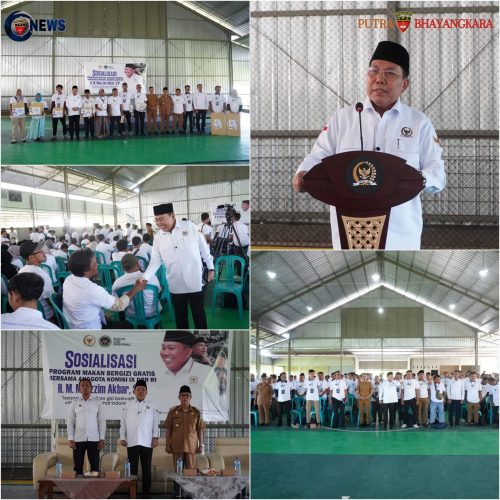 Muazzim Akbar saat menggelar sosialisasi Makan Bergizi Gratis (MBG) di Kabupaten Lombok Utara. (Iba)