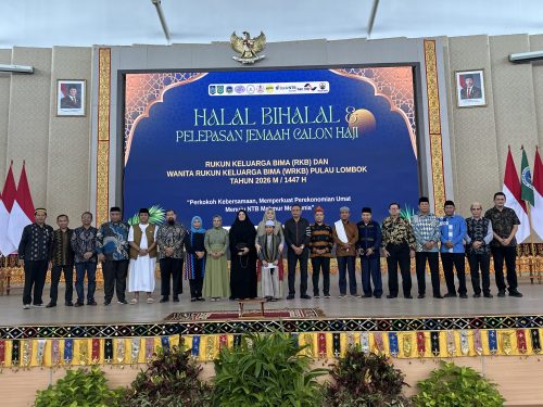 Wakil Gubernur NTB Indah Dhamayanti Putri bersama puluhan tokoh Bima di Pulau Lombok di acara halal bihalal RKBPL, Minggu 19 April 2026. (Iba)