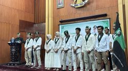 Ketua Komisi Lingkungan Hidup dan Kehutanan PB HMI Abdul Halik saat melantik pengurus HMI Cabang Mataram, Ranu 22 April 2026. (Iba)