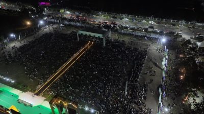 Suasana malam di venue MTQ XXXII di Lombok Tengah malam hari. (Iba)