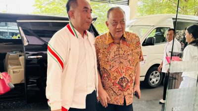 Ketua Umum KONI NTB Mori Hanafi bersama Ketua Umum KONI Pusat Marciano Norman. (Iba)