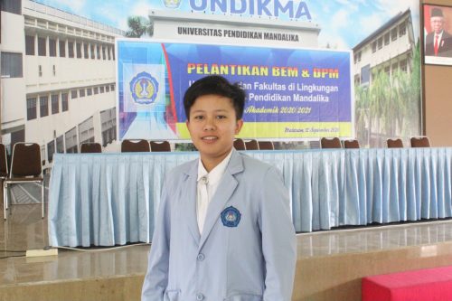 Ketua Himpunan Mahasiswa Program Studi (HMPS) Magister Pendidikan Kepelatihan Olahraga (PKO) Universitas Pendidikan Mandalika (UNDIKMA), Ainun Samidah. (Iba)