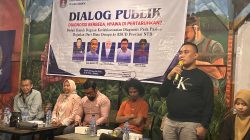Pakar hukum pidana Efendi Kusnandar saat menjadi narasumber pada dialog publik yang digelar Gakada Pulau Lombok. (Iba)