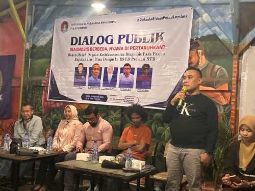 Pakar hukum pidana Efendi Kusnandar saat menjadi narasumber pada dialog publik yang digelar Gakada Pulau Lombok. (Iba)