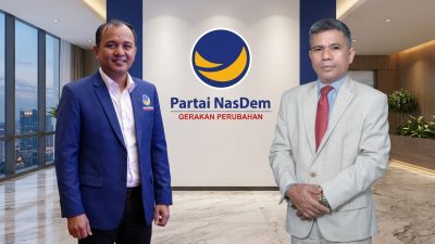 Ketua dan Sekretaris Partai NasDem Bima terpilih (Kanan ke kiri) Nazaruddin - Abdul Muis. (Iba)
