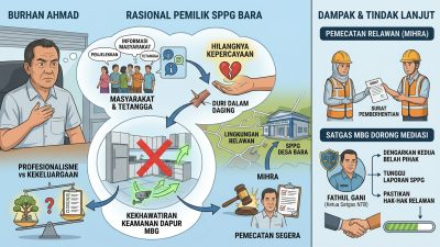 Gambar ilustrasi pemilik SPPG Desa Bara Dompu memecat relawannya. (Iba/Ist)